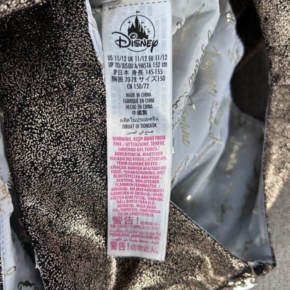 Disney Store Aladdin Princess Jasmine Fit & Flare Dress Girl 11/12 Gold Metallic - Picture 5 of 12